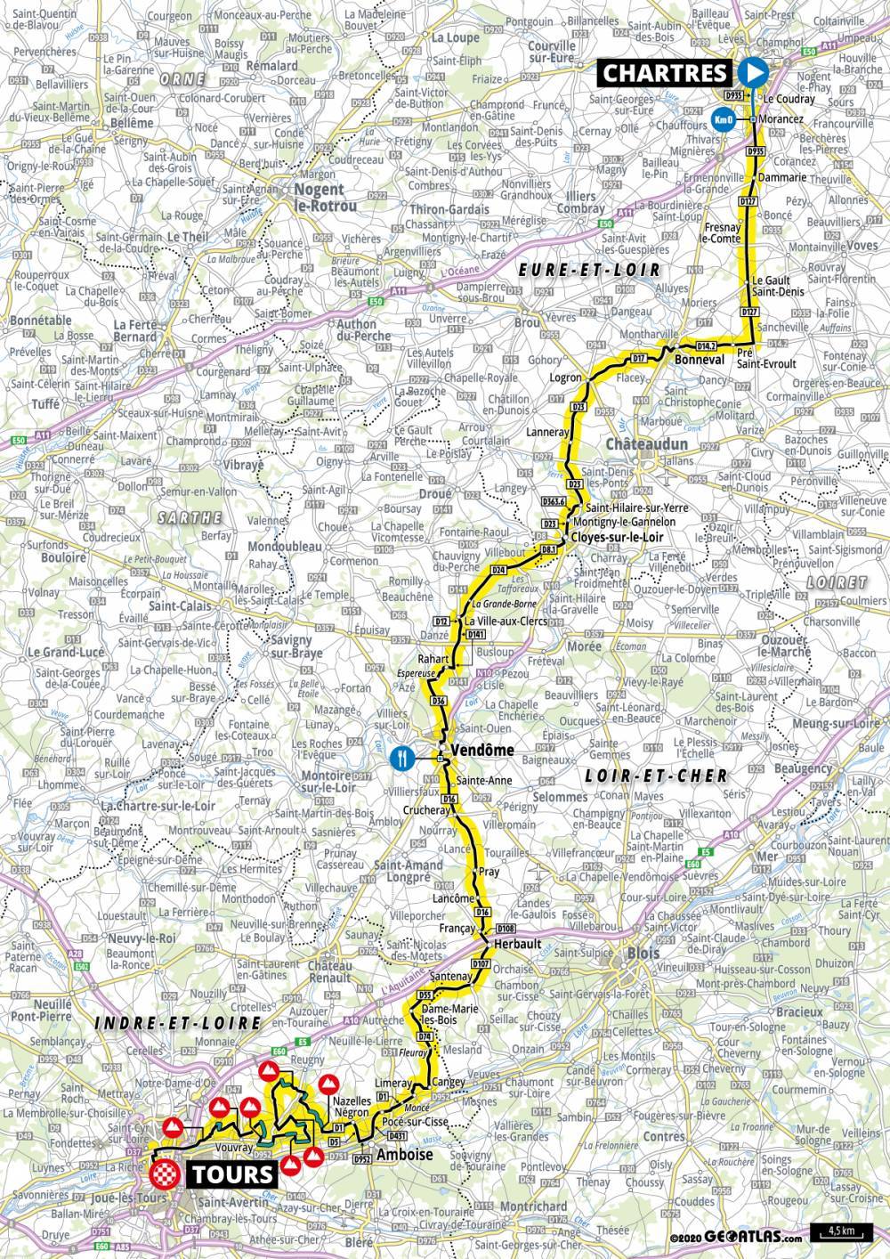 Route Paris Tours 2022